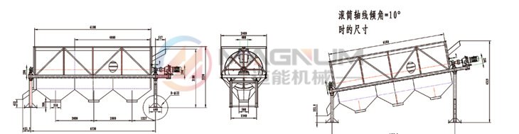 烘干砂滾筒篩結構圖